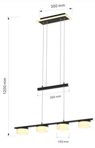 Wofi 7054-502 - LED Zatemnitveni lestenec na vrvici JESSE LED/21W/230V črna