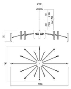 Redo 01-2776 - Lestenec na drogu RAYEN 16xG9/10W/230V bron