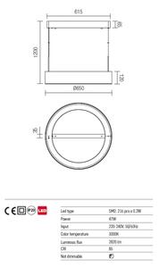 Redo 01-924 - LED Lestenec na vrvici BOND LED/47W/230V 3000K siv