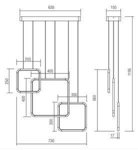 Redo 01-2097 - LED Zatemnitveni lestenec na vrvici THAI LED/66W/230V 3000K bela