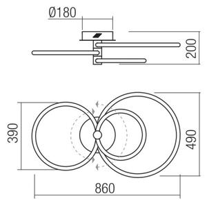 Redo 01-2225 - LED Zatemnitveni lestenec SPELL LED/54W/230V 3000K bela