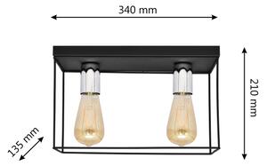 Stropna svetilka FINN 2xE27/15W/230V črna/krom