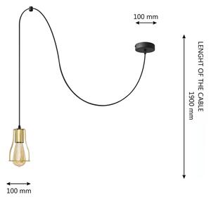 Lestenec na vrvici TUBE 1xE27/15W/230V črna/zlata