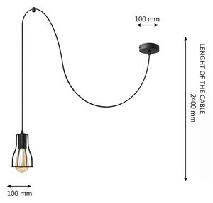 Lestenec na vrvici TUBE LONG 1xE27/15W/230V črna