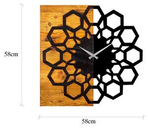 Stenska ura 58x58 cm 1xAA les/kovina