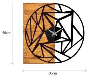 Stenska ura 60x58 cm 1xAA les/kovina