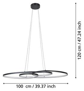 Eglo 900948 - LED Zatemnitveni lestenec na vrvici GIANELLA LED/38W/230V