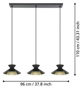 Eglo 43886 - Lestenec na vrvici GRIZEDALE 3xE27/40W/230V