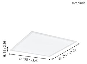 Eglo 98766-LED RGBW Zatemnitvena svetilka SALOBRENA-B LED/32,5W/230V 60x60 cm + Daljinski upravljalnik