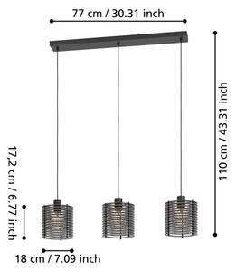 Eglo 900738 - Lestenec na vrvici SEGOVIA 3xE27/40W/230V