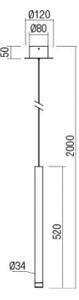 Redo 01-2043 - LED Lestenec na vrvici MADISON LED/4W/230V zlata