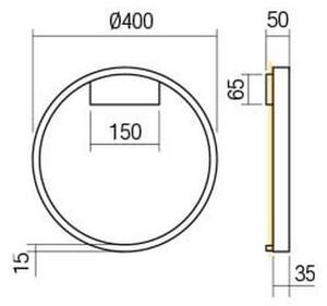 Redo 01-2819 - LED Zatemnitvena stenska svetilka FEBE LED/24W/230V črna