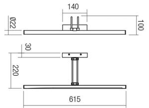 Redo 01-3473 - LED Svetilka za slike IKON LED/16,4W/230V 61,5 cm CRI 92 medenina