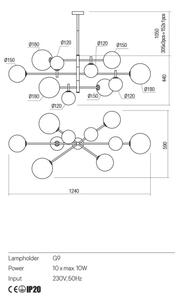 Redo 01-2781 - Lestenec na drogu ROY 10xG9/10W/230V