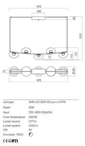 Redo 01-3244 - LED Zatemnitveni lestenec na vrvici SINCLAIR LED/35W/230V CRI 93 IP21