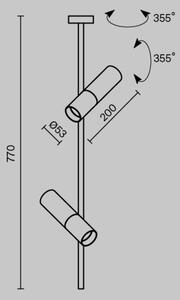 Maytoni C021CL-02B - Lestenec na drogu ELTI 2xGU10/50W/230V črna