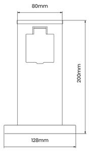 Zunanji stebriček z vtičnicami 1Z 230V IP44 20 cm črna