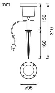 Ledvance - LED Zunanja svetilka NAUT SPIKE LED/2W/12V IP44