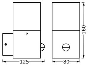 Ledvance - Zunanja stenska svetilka s senzorjem FIGO SQUARE 1xE27/20W/230V