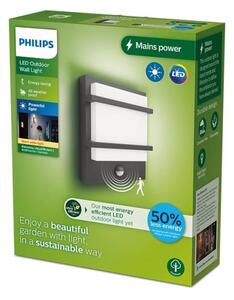 Philips - LED Zunanja stenska svetilka s senzorjem PETRONIA LED/3,8W/230V IP44