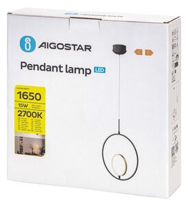 Aigostar - LED Lestenec na vrvici LED/15W/230V 6500K črna/zlata