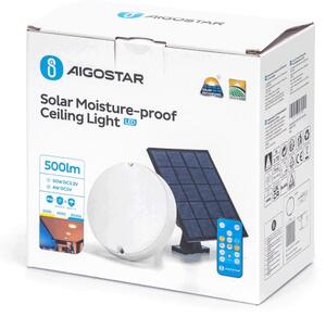 Aigostar - LED Solarna stropna svetilka LED/3,2V 3000K/4000K/6500K IP65 + Daljinski upravljalnik