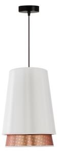 Duolla - Lestenec na vrvici BELL SHINY 1xE27/15W/230V pr. 25 cm bela/baker