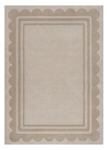 Ročno tkana volnena preproga v naravni barvi 120x170 cm Lois Scallop – Flair Rugs