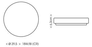 Ecolite W3090-18W/BI-LED Kopalniška stropna svetilka LIRA LED/18W/230V IP44 bela