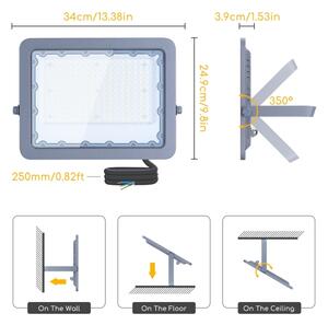 Aigostar - LED Reflektor LED/150W/230V siv 6500K IP65