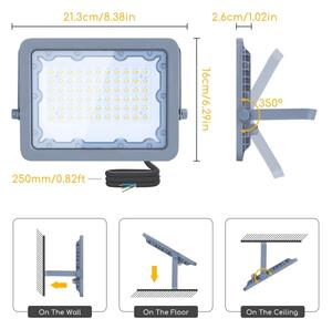 Aigostar - LED Reflektor LED/50W/230V siv 4000K IP65