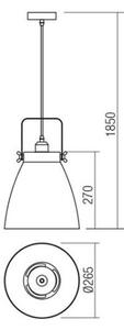 Redo 01-1275 - Lestenec na vrvici ARNE 1xE27/42W/230V siv