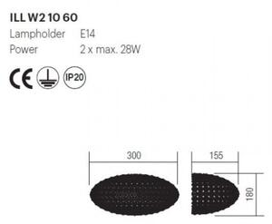 Incanti ILL W2 10 60 - Stenska svetilka LILAS 2xE14/28W/230V