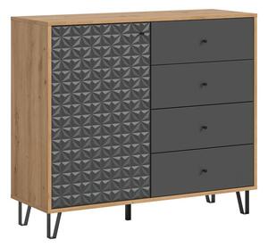 Livetastic Visoka Komoda Prisma, Barva Hrasta, Antracit