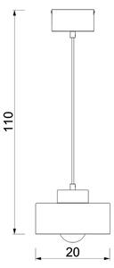 Lestenec na vrvici MARTI 1xE27/15W/230V bela/krom