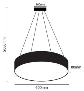 LED Zatemnitveni lestenec na vrvici LED/50W/230V 3000-6500K črna + Daljinski upravljalnik