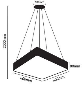 LED Lestenec na vrvici LED/110W/230V 4000K 80x80 cm