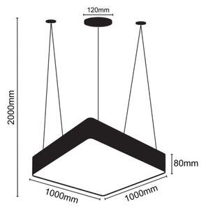 LED Lestenec na vrvici LED/170W/230V 4000K 100x100 cm