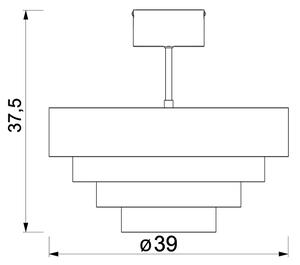 Nadgradni lestenec RINGS 1xE27/15W/230V črna