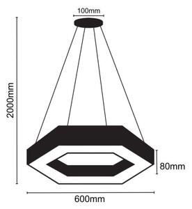 LED Lestenec na vrvici LED/28W/230V 4000K pr. 60 cm