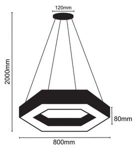 LED Lestenec na vrvici LED/40W/230V 4000K pr. 80 cm