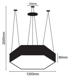 LED Lestenec na vrvici LED/120W/230V 4000K pr. 120 cm