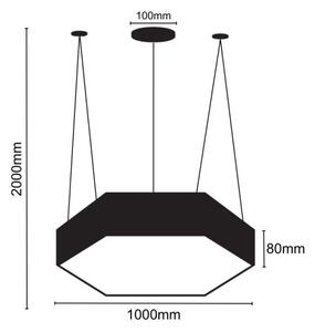 LED Lestenec na vrvici LED/100W/230V 4000K pr. 100 cm