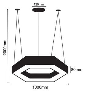 LED Lestenec na vrvici LED/50W/230V 4000K pr. 100 cm