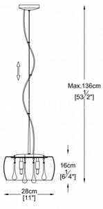 Zuma Line P0076-03E-F4FZ - Lestenec na vrvici CRYSTAL 3xG9/42W/230V