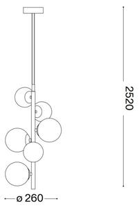 Ideal Lux - LED Lestenec na vrvici PERLAGE 6xG9/3W/230V zlata/bela