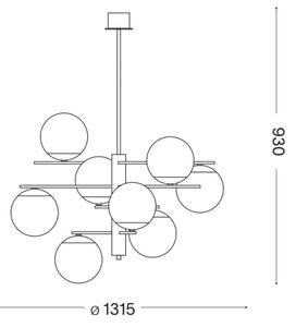 Ideal Lux - Lestenec na drogu GOURMET 9xE14/28W/230V