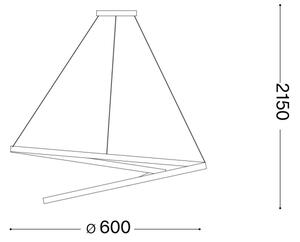 Ideal Lux - LED Lestenec na vrvici OZ LED/48W/230V pr. 60 cm črna