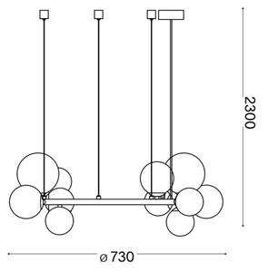 Ideal Lux - LED Lestenec na vrvici PERLAGE 11xG9/3W/230V črna