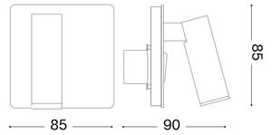 Ideal Lux - LED Stenski reflektor LITE LED/3W/230V črna